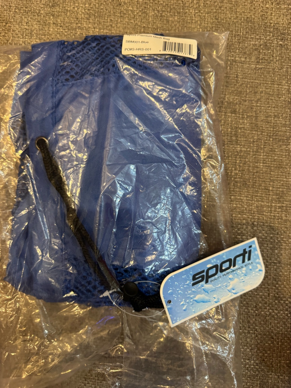 Sporti Blue Mesh Swim Bag with Drawstring